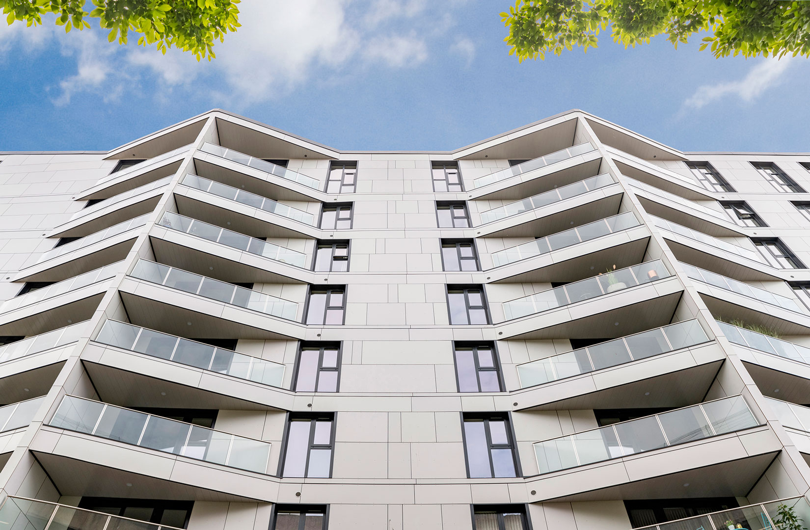 High Rise Building With Balconies