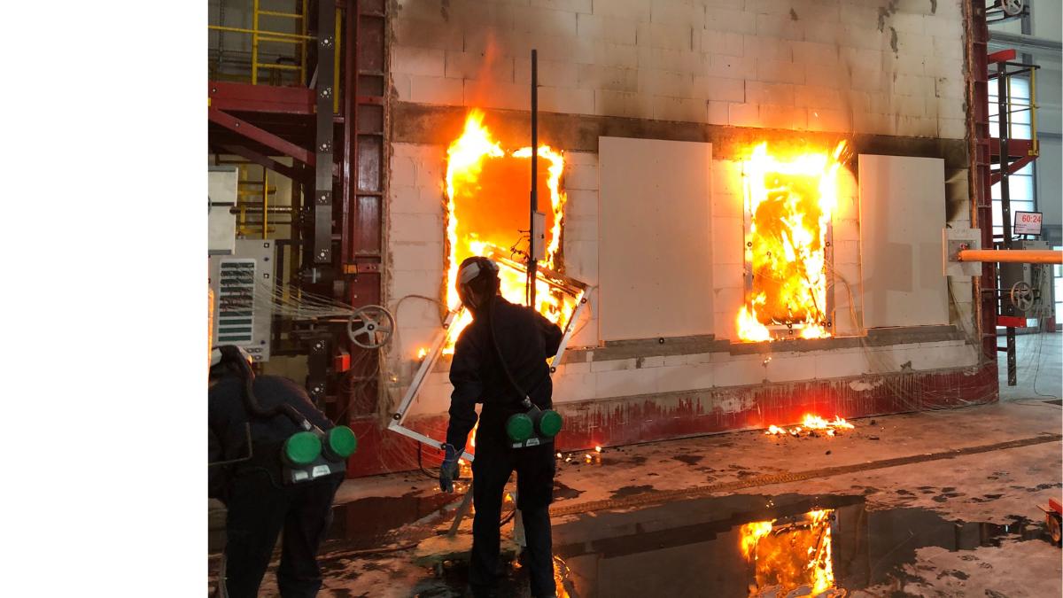 Fire safety test of glass