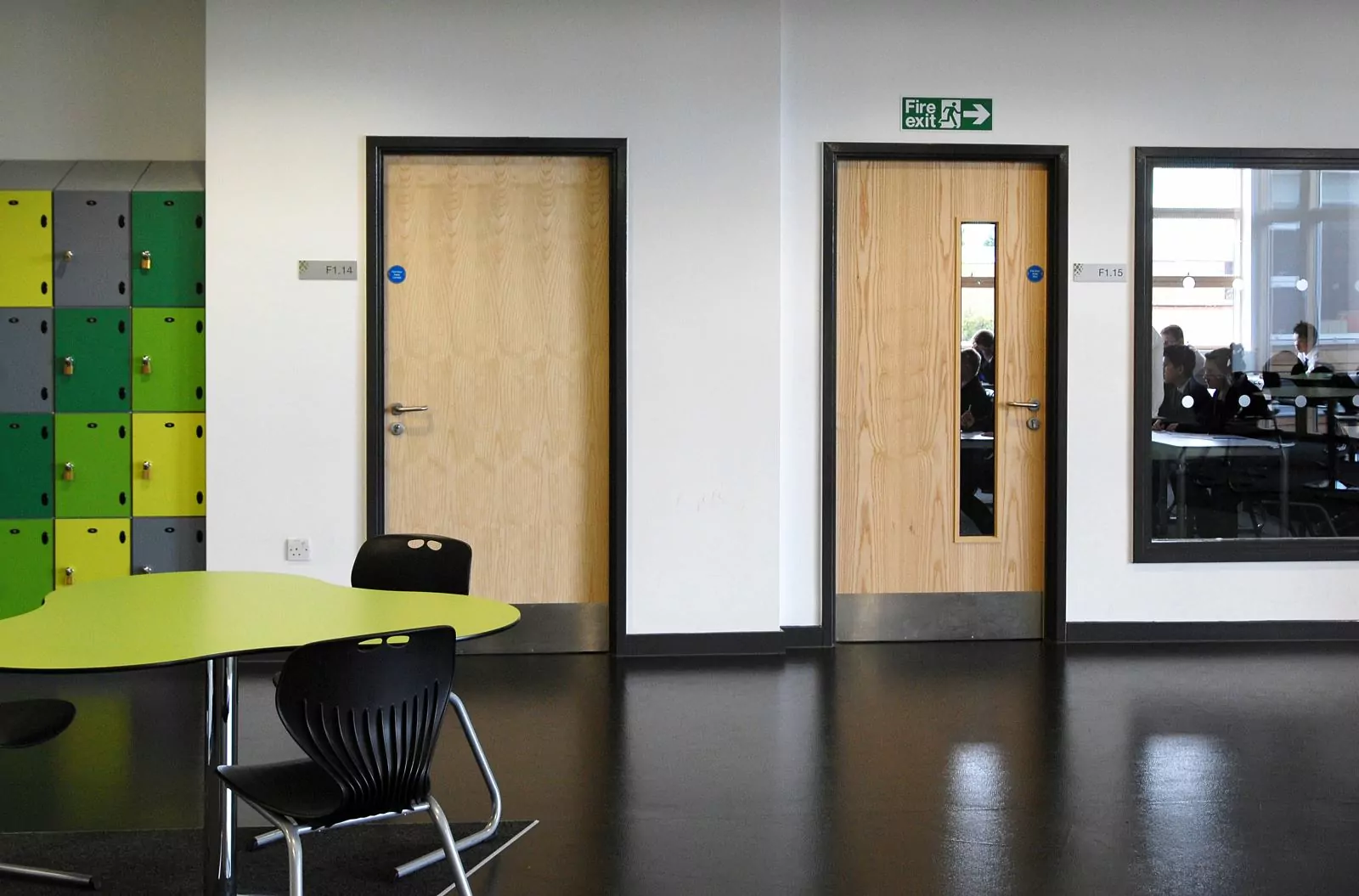 Oxford Academy Single Fire Doors - Timber Doors Cuttable Fire Glass